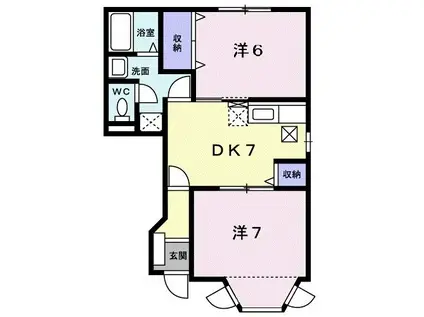 ピース・コアC(2DK/1階)の間取り写真