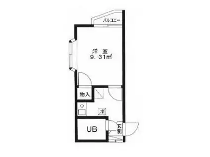 コーポサガエ(1K/2階)の間取り写真