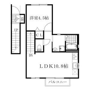 エントピアヤダIII(1LDK/2階)の間取り写真