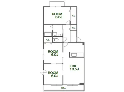 グランジェ(3LDK/2階)の間取り写真