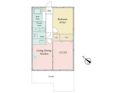 サンホワイトB214(1LDK/1階)の間取り写真