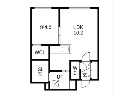 ONE STAGE琴似 ワンステージコトニ(1LDK/1階)の間取り写真