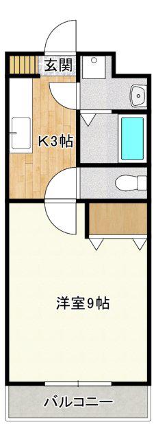 SWEET HILLS(1K/1階)の間取り写真