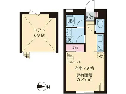 桜森スクエアI(ワンルーム/2階)の間取り写真