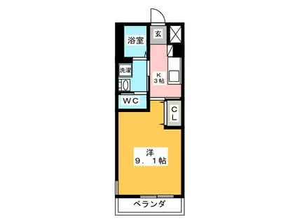 E VICTORY(1K/1階)の間取り写真