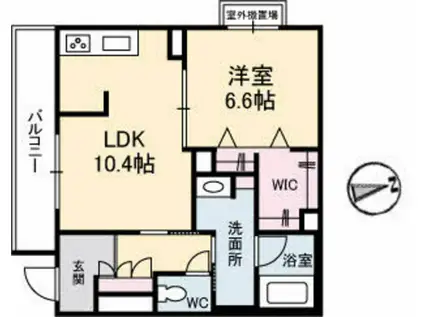 ベレオ22(1LDK/2階)の間取り写真