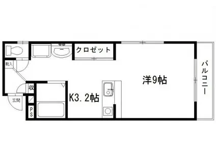 サンライフ鴨江(ワンルーム/1階)の間取り写真