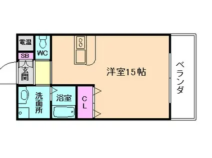 グレイスかけ橋(ワンルーム/4階)の間取り写真