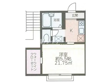 ストゥディオベルデ(1K/2階)の間取り写真