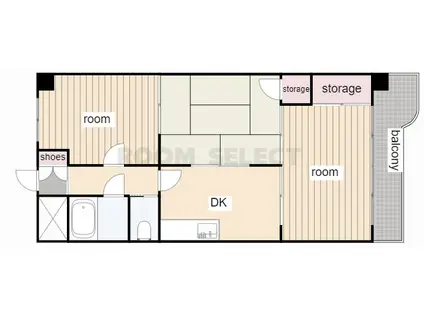 亀島サンダイマンション(3DK/3階)の間取り写真