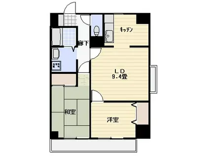 岩立ハイツ(2LDK/8階)の間取り写真