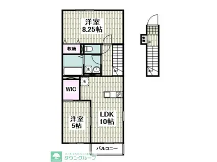 メゾン風早IV(2LDK/2階)の間取り写真