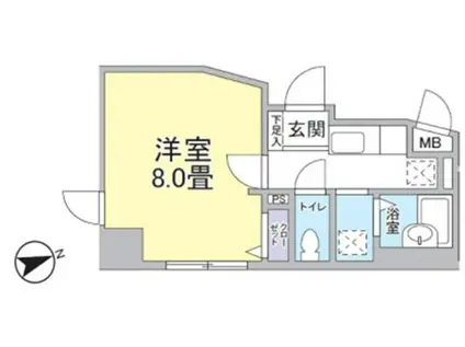 POWERHOUSE横濱(1K/6階)の間取り写真
