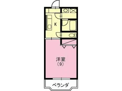 クラスト壱番館(1K/2階)の間取り写真