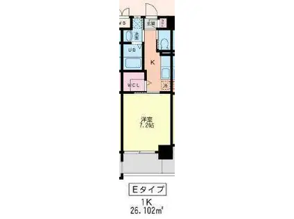 ウィングス重住(1K/3階)の間取り写真