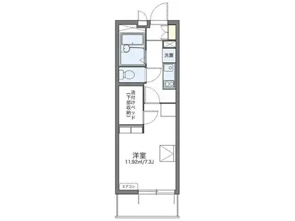 レオパレスエクセルハイムIII(1K/1階)の間取り写真