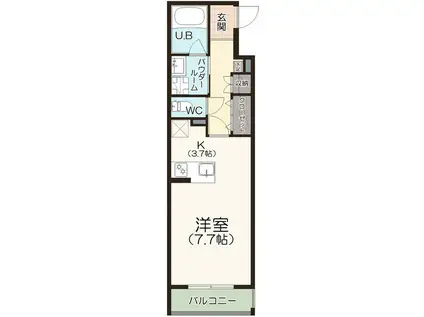 LUXTER柴田(ワンルーム/2階)の間取り写真