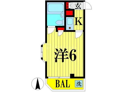 緑町共和ビル(1K/1階)の間取り写真