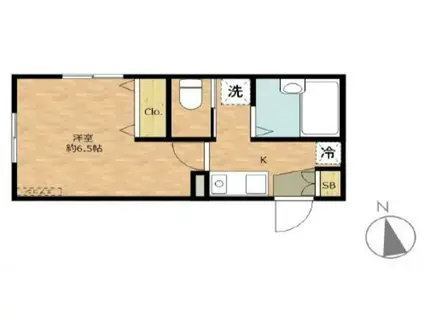 GRACE中延(1K/2階)の間取り写真