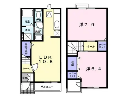トゥラモントIK(2LDK/1階)の間取り写真