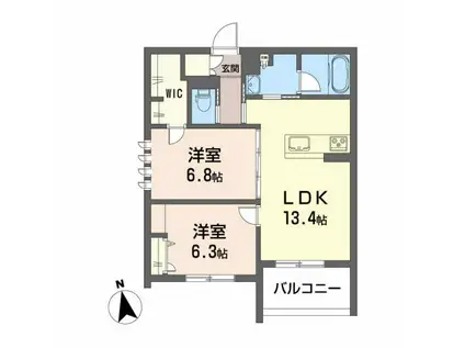 フロレゾン(2LDK/2階)の間取り写真