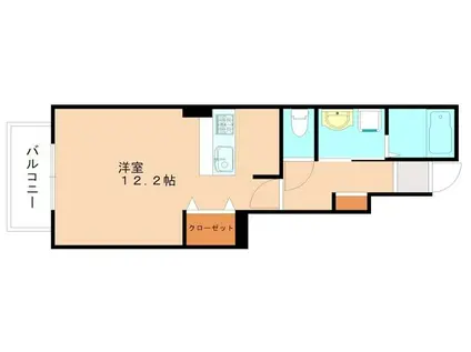 ベルム-ンA(ワンルーム/1階)の間取り写真