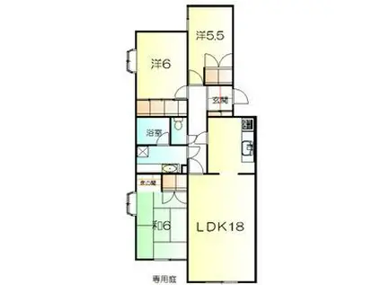 メゾン・エトランゼ(3LDK/1階)の間取り写真