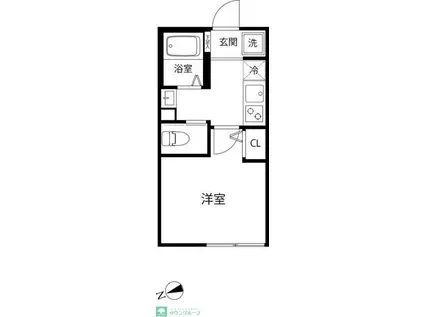 T S CUORE三ツ境(1K/1階)の間取り写真
