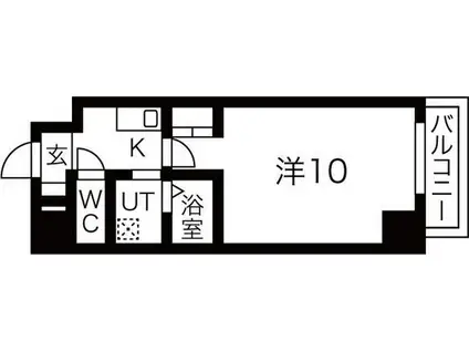 ランドハウス浄心(1K/6階)の間取り写真