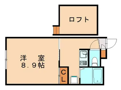 レオパレス花見ヶ浜(1K/1階)の間取り写真