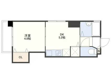 グランディール下西山(1DK/2階)の間取り写真