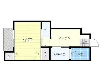 ドリームガーデン(1K/1階)の間取り写真