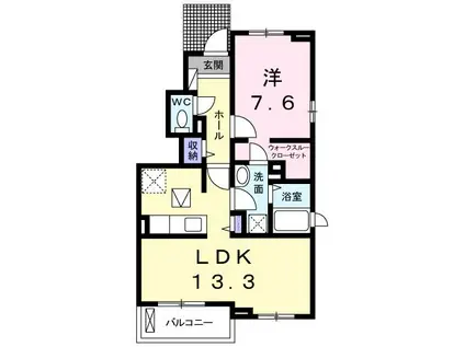 アクティーフ(1LDK/1階)の間取り写真