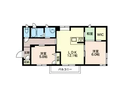 ARIAアリア(2LDK/3階)の間取り写真