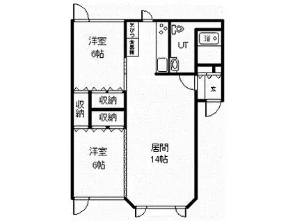 タップテーササキ(2LDK/2階)の間取り写真