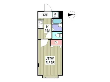 グレイスハイツ東綾瀬(1K/1階)の間取り写真