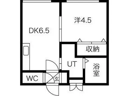 WINNIE LOURSON(1DK/4階)の間取り写真