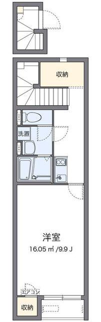 レオネクストからん(1K/2階)の間取り写真