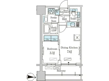 パークアクシス神楽坂・早稲田通(1DK/12階)の間取り写真