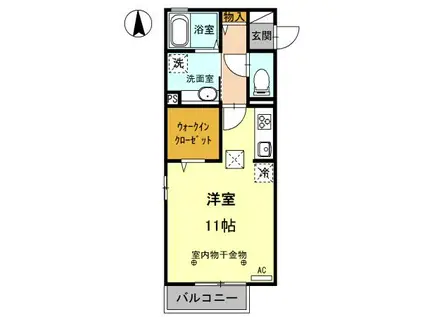 ROSEMARY/MARIGOLD/FREESIA ROSEMARY(ワンルーム/1階)の間取り写真