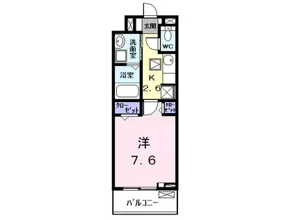 ローレルイースト(1K/1階)の間取り写真