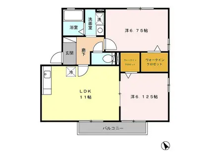 メゾンはなみずき B(2LDK/2階)の間取り写真