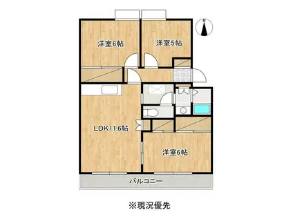 ビューテラスI(3LDK/2階)の間取り写真
