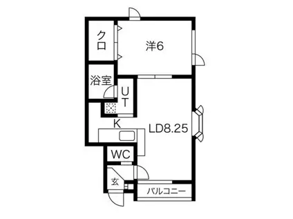 ロッキーマンション(1LDK/2階)の間取り写真