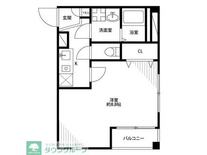 アンプルール フェール LIEN.K.M(1K/3階)の間取り写真