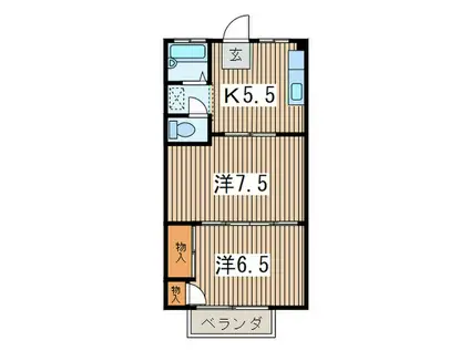 ポルポーラB(2K/2階)の間取り写真