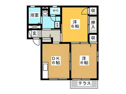ヴェルドミールI(1LDK/1階)の間取り写真
