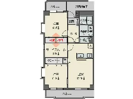 サンセール(2SLDK/5階)の間取り写真