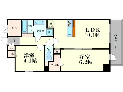 DAIYASTORK阿波座(2LDK/8階)の間取り写真