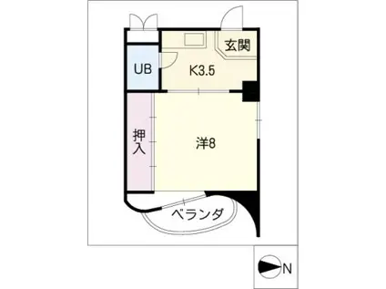 おとらやビル(1K/6階)の間取り写真